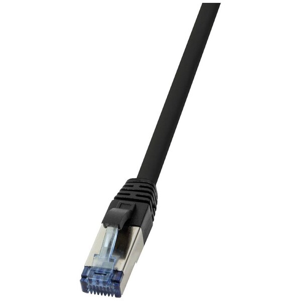 LogiLink CQ6095S RJ45 CAT 6A S/FTP 10.00 m čierna tienenie pletivom, bez halogénov, krytie PUR, odolný proti kyselinám, odolný proti oleju 1 ks; CQ6095S