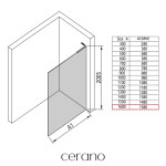CERANO - Sprchová zástena Walk-in Onyx L-pravá vzpera - 8 mm - chróm, industriálne sklo - 160x200 CER-8050BD1351