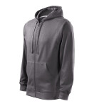 Trendy mikina na zips Pánska oceľová sivá L
