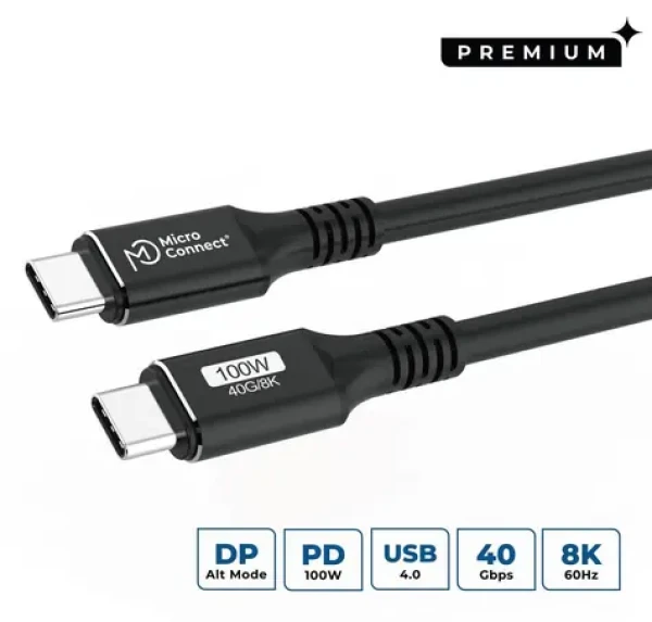 MicroConnect USB-C (M) - USB-C (M) 1m čierna / Kábel (USB4CC1)