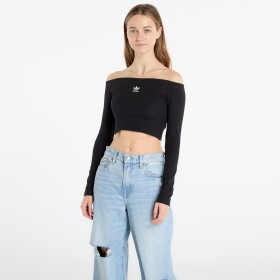 Tričko adidas Essentials Rib Off Shoulder Long-Sleeve Top T-Shirt Black S