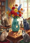 ALIPSON Puzzle Mačky a kvety