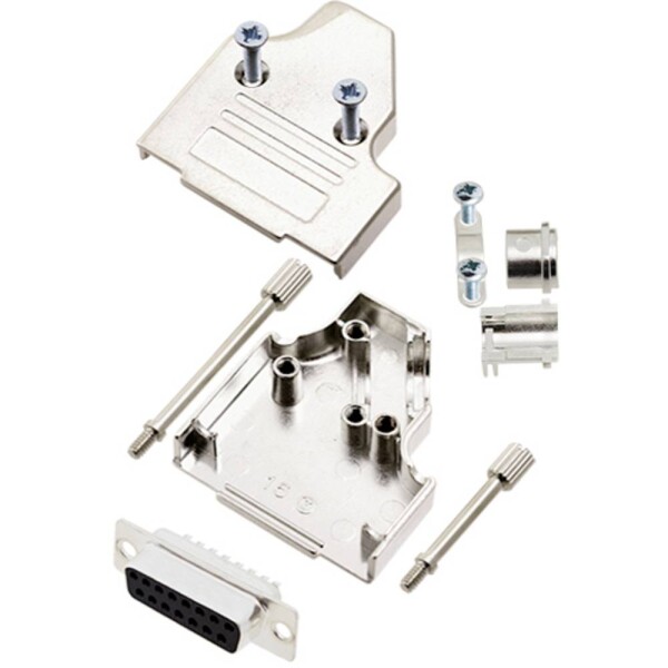 TRU COMPONENTS TCMHDM3515DMSK 7708660 sada D-SUB zásuvková lišta 35 ° Pólov: 15 spájkovaný 1 ks; 7708660