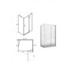 BESCO - Obdĺžnikový sprchovací kút VIVA 195O - Rozmer A - 120, Rozmer B - 80, Smer zatváranie - Pravé (DX) BCVIV8012P