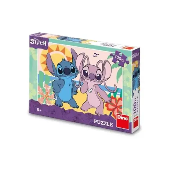 Dino Puzzle Stitch na pláži