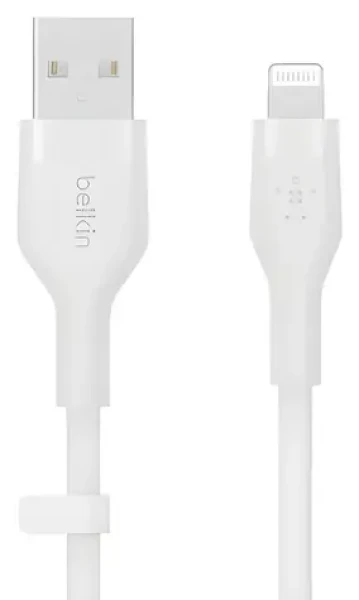Belkin Flex CAA008bt2MWH biela / Kábel USB-A na Lightning / 2 m / MFi (CAA008BT2MWH)