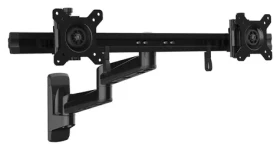 StarTech Nástenné rameno pre 2 monitory čierna / Rameno pre 2 monitory / 15-24" / nosnosť 10 kg / rotácia 360° (ARMDUALWALL)