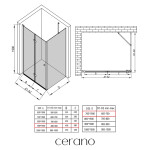 CERANO - Sprchovací kút Volpe L/P - 6 mm - chróm, transparentné sklo - 90x70x190 - zalamovacia CER-427201