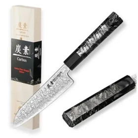 Dellinger KO-Santoku Carbon Fiber Octagon / Kuchynský nôž / Santoku / 140 mm (XZ-PM80-5.5RS-CF)