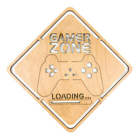 Veselá Stena Drevená nástenná dekorácia Gamer Zone