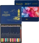 Finenolo Akvarelové pastelky v plechovej krabičke / Pastelky / 24 farieb / šesťhranné / 3 mm tuha / lipové drevo (EC129-24)