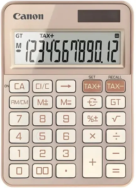 Canon KS-125KB-RG ružovo zlatá / Kalkulačka / 12miestna / solárne a batériové napájanie (6818C001)