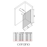 CERANO - Sprchová zástena Walk-in Orbis Round - Pravá - 8 mm - guľatá vzpera - čierna matná, mliečne sklo - 160x200 CER-999942