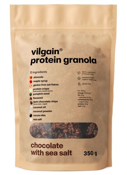 Vilgain Protein Granola – 3× čokoláda s morskou soľou 350 g