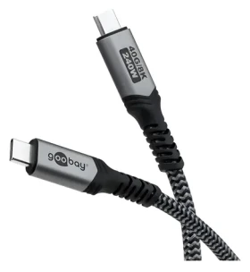 Goobay čierna, sivá / Kábel / USB-C / USB4 / 240 W / 40 Gbit/s / Power Delivery / 0,5 m (74210)