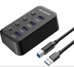 PremiumCord USB 3.2 Superspeed HUB 4-portový / Hub / USB 3.2 Gen 1 / 5 Gbps / vypínače portov (KU3HUB4G)