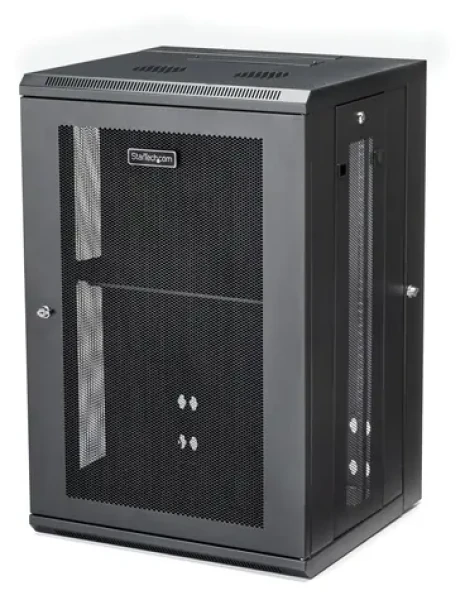StarTech Nástenný rozvádzač 18U čierna / Nástenný rozvádzač / 19" / Šírka 610 mm / Hĺbka 551 mm / nosnosť 90 kg (RK1820WALHM)