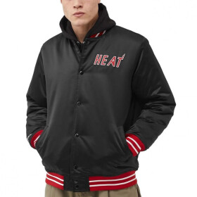 Bunda Mitchell Ness NBA Heavyweight Satin Jacket Miami Heat OJBF3413-MHEYYPPPBLCK pánska