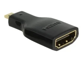 DeLock HDMI A - Micro-D čierna / Adaptér / Micro-HDMI (M) - HDMI (F) / 4K / pozlátené kontakty (65664)