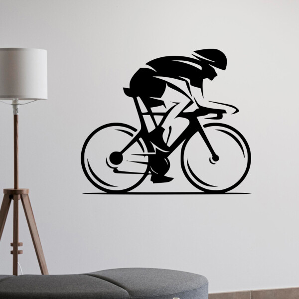 Veselá Stena Samolepka Cestný cyklista Farba: čierna, Veľkosť: 80 x 67 cm