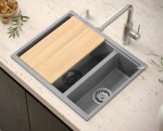 Quadron Quadron - Granitový drez Logan 150 Black Metallic Zlaty HCQL5646U8-G1_U