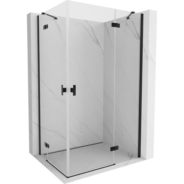 MEXEN/S - Mist H Duo sprchovací kút dvere krídlové 90 x 120, transparent, čierna 8A5-090L-120P-70-00