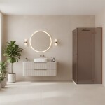 REA/S - Sprchová kabína Hugo Double 100x100 Copper Brush KPL-K6976