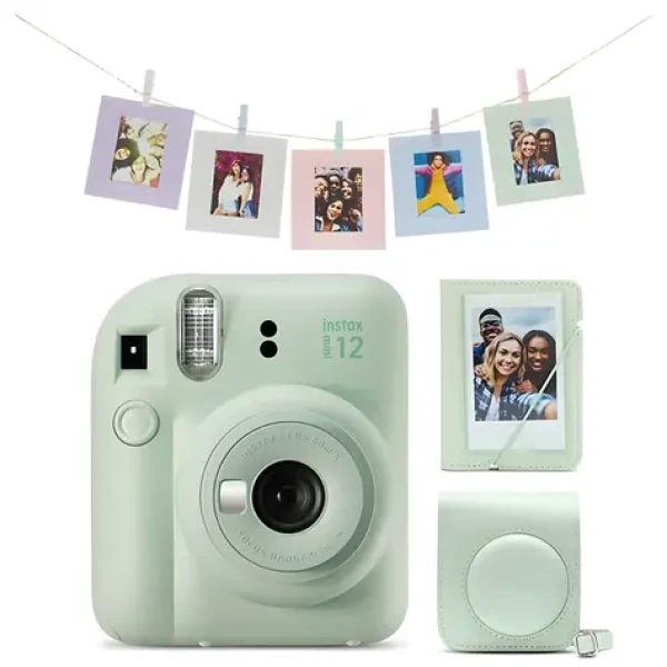 Fujifilm INSTAX MINI 12 Mega Pack Mint Green / Analógový fotoaparát / Instantné fotografie / puzdro + album v balení (70100163466)