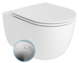 Bruckner - GLANZ závesná WC misa, Vortex Rimless, 36x52,5cm, biela 201.336.4