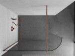 MEXEN/S - Kioto Sprchová zástena WALK-IN Walk-in 110 x 200, transparent 8 mm, meď kartáčovaná 800-110-101-65-06