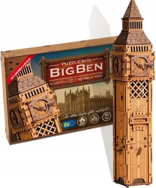 Wooden City 3D drevené puzzle Escape puzzle box: Big Ben