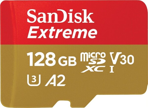 SanDisk Extreme MicroSDXC 128 GB Class 10 UHS-I/U3 A2 V30 (SDSQXAA-128G-GN6AA)
