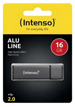 INTENSO Alu Line antracitová / Flash Disk / USB 2.0 / 16GB / hliníkový (3521471)