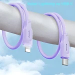 USAMS SJ566 fialová / Dátový kábel / Lightning - USB Type-C / 1.2m / 20W PD Fast Charge (SJ566USB03)