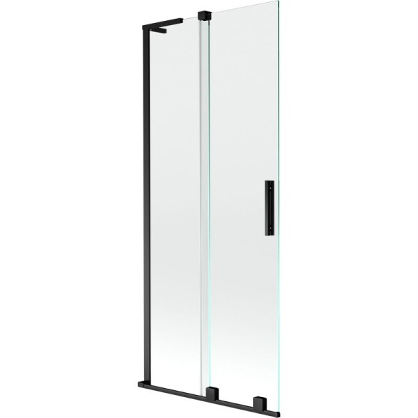 MEXEN/S - Velar L dvojkrídlová posuvná vaňová zástena 80 x 150, transparent, čierna 896-080-003-01-70