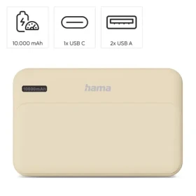 HAMA Pocket 10 piesková / Powerbanka / 10000 mAh / 2x USB-A / 5V / 2.1A (201773)