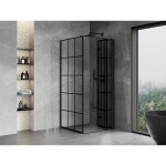 MEXEN/S - Mist-F sprchovací kút skladacie dvere pravá 80 x 80, čierna kratka, čierna 8A6T-080-080-70-77-P