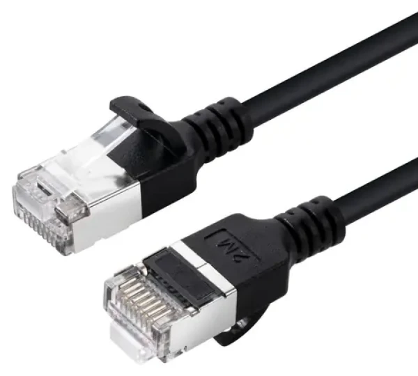 MicroConnect CAT6a Slim čierna / Sieťový kábel / U/UTP / RJ-45 / 7,5 m / LSZH (V-FTP6A075S-SLIM)