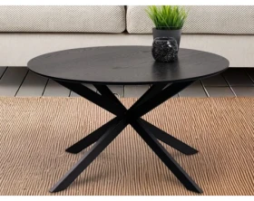 Okrúhly konferenčný stolík Paul, 48 cm, černý jasan%