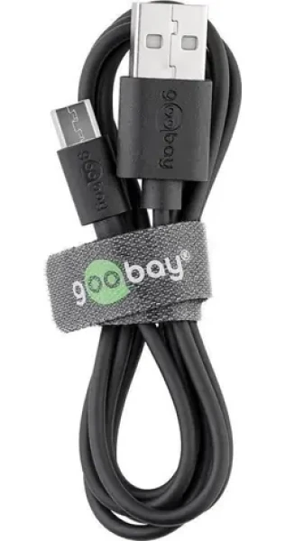 Goobay 46800 čierna / Nabíjací kábel / USB-A - Micro-USB / 1 m (46800)