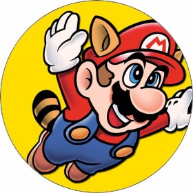 Jedlý papir Super Mario lietajúci žltý podklad 19,5 cm - Pictu Hap - Pictu Hap