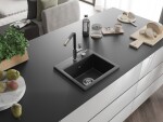 MEXEN/S MEXEN/S - Milo granitový drez 1-miska vrátane batérie Flora, čierna/strieborná metalík 6505-73-670401-07