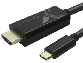 Techly IADAP-USBC-HDMI5TY čierna / Kábel USB-C - HDMI / HDMI 2.0 / 4K 60Hz / 5 m (IADAP-USBC-HDMI5TY)
