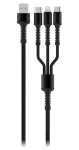 Colorway Nabíjací kábel 3v1 šedivá / Nabíjací kábel / USB-A (M) - Lightning Micro-USB USB-C / 4 A / Nylon / 1,2 m (CW-CBU3003-GR)