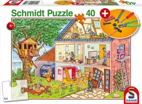 Schmidt Puzzle Pracovití remeselníci /40 dielikov/ s detským náradím