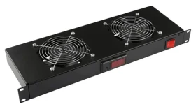 Lanview Logon RAF300BL / Ventilátorový modul do racku / 1U / 2x ventilátor / Digitálny termostat / 280 m3/h (RAF300BL)