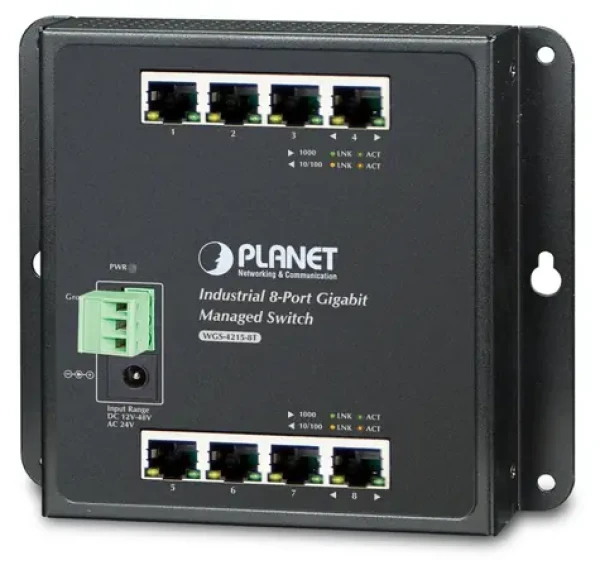 Planet WGS-4215-8T / Switch priemyselný / 8x 1000Base-T / L4 / IP30 / fanless / -40 až 75 °C (WGS-4215-8T)
