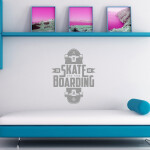 Veselá Stena Samolepka Skateboarding Farba: žlutá, Veľkosť: 60 x 47 cm