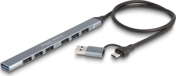 Delock DeLOCK 64273 huby i koncentratory USB 3.2 Gen 1 (3.1 Gen 1) Type-C 5000 Mbit/s Sivý
