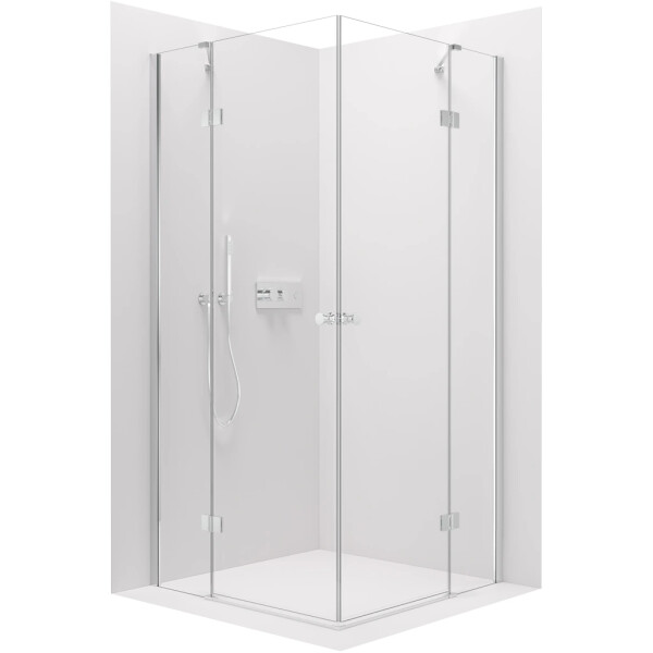 CERANO - Sprchovací kút Marino Duo Ľ/P - 6 mm - chróm, transparentné sklo - 120x100x190 - pántový CER-480235